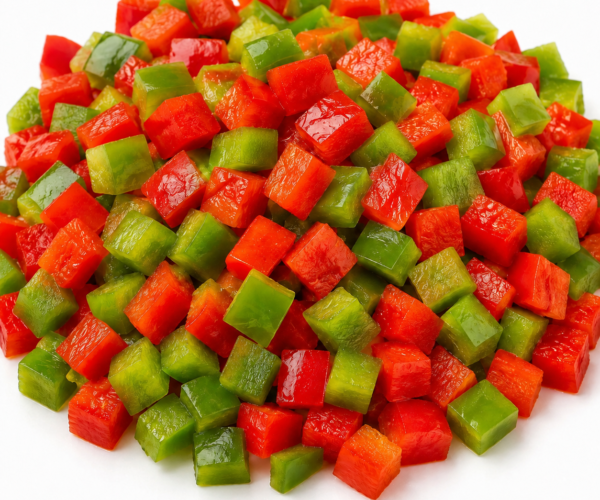 Pimiento rojo, verde corte cubo 10×10 mm Pimiento rojo, verde corte cubo 10×10 mm