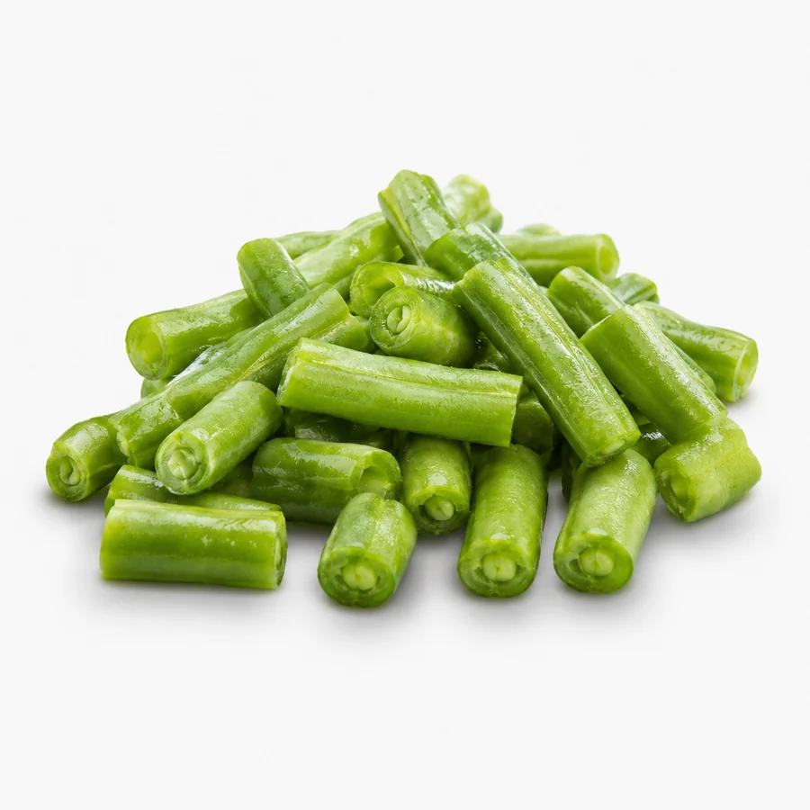 Vainita fresca cortada en trozos para cocina profesional